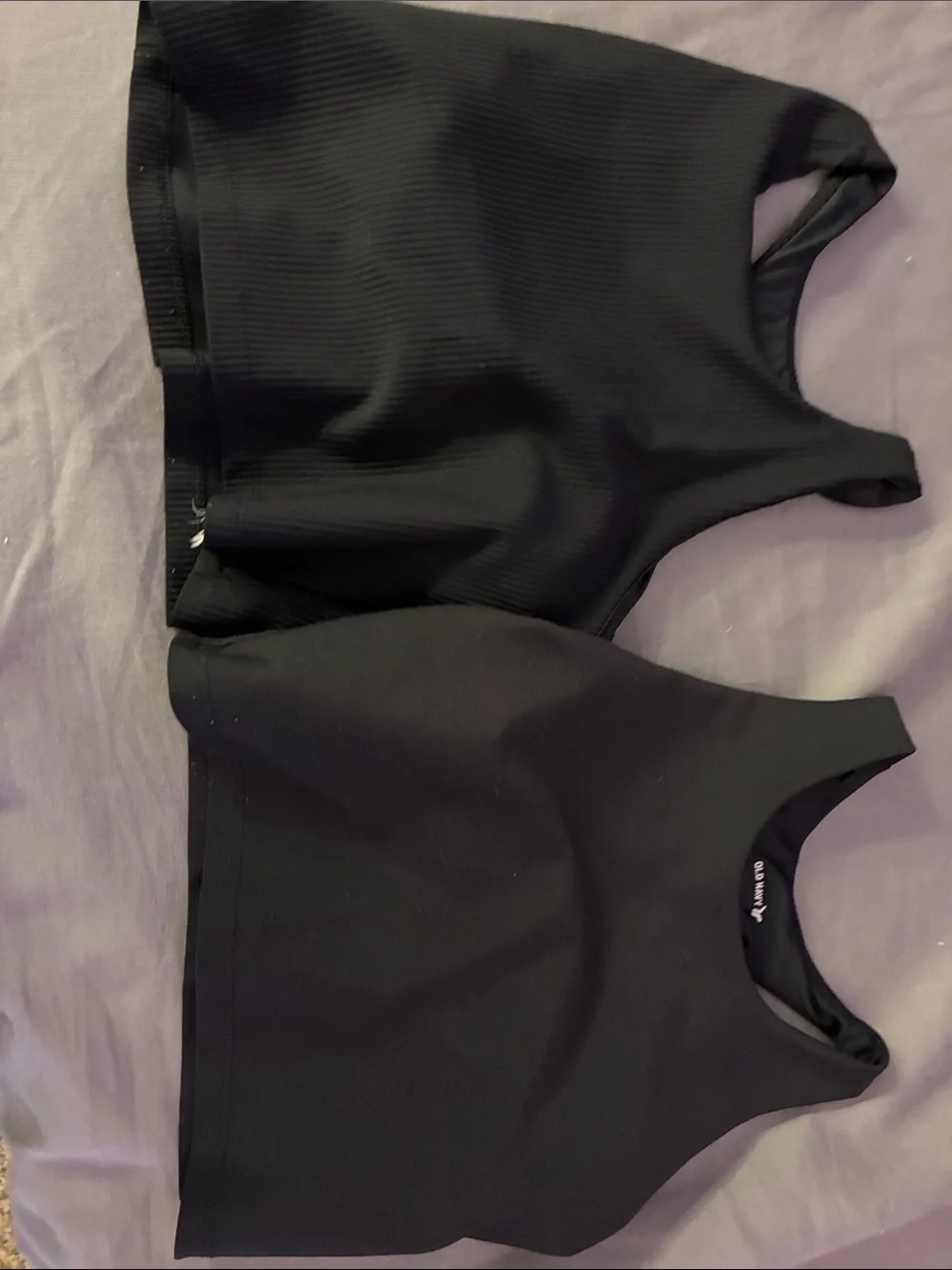Old Navy black girls' sports crop tops (2-pack)